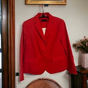NWOT Talbots 4P Women’s Red Textured Three Button Blazer